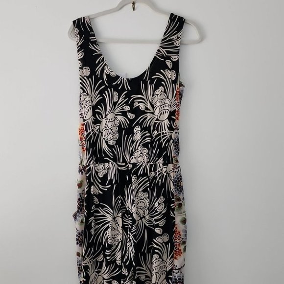 Hoss Intropia Tropical Print Double Scoop  Neck Tank Jumpsuit Romper XS box14 - Picture 9 of 11